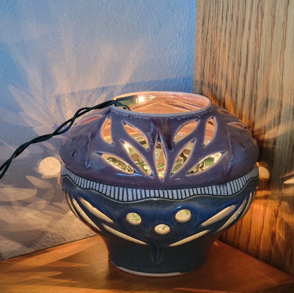 Vtg Candle Holder Steve Irvine Custom Handmade Glazed Ceramic Pottery